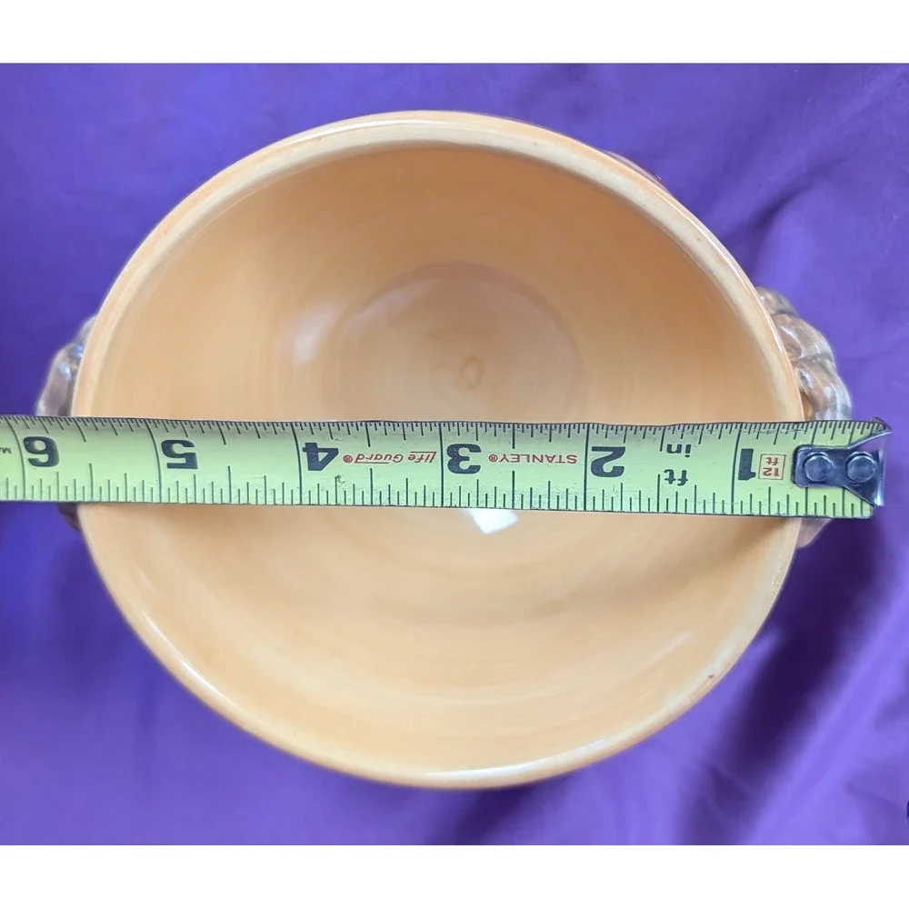 Gibson BISTRO ITALIA 2 Bowls Olive Branch Rope Handles Hand Painted 20oz